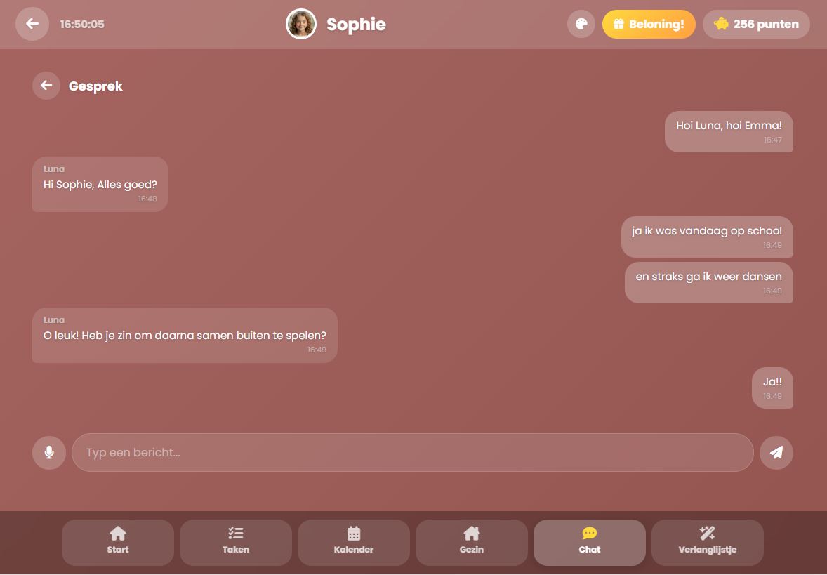 Veilig berichten voor kinderen in Chup