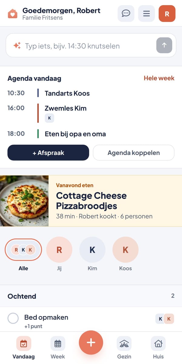 The Chup parent app on a phone